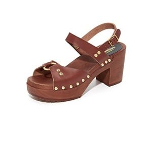 Swedish Hasbeens Lisa clog Cognac color